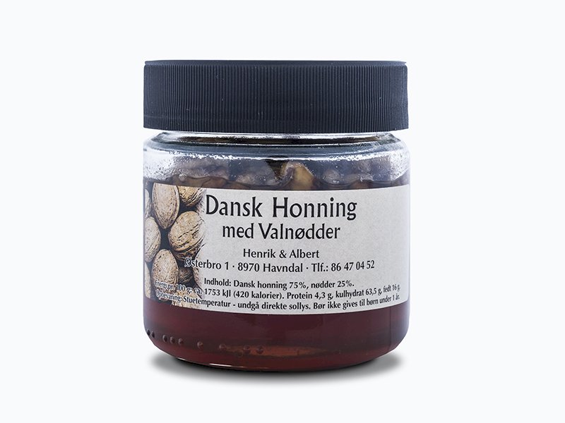 Dansk Honning med Valnødder - 200gr. 